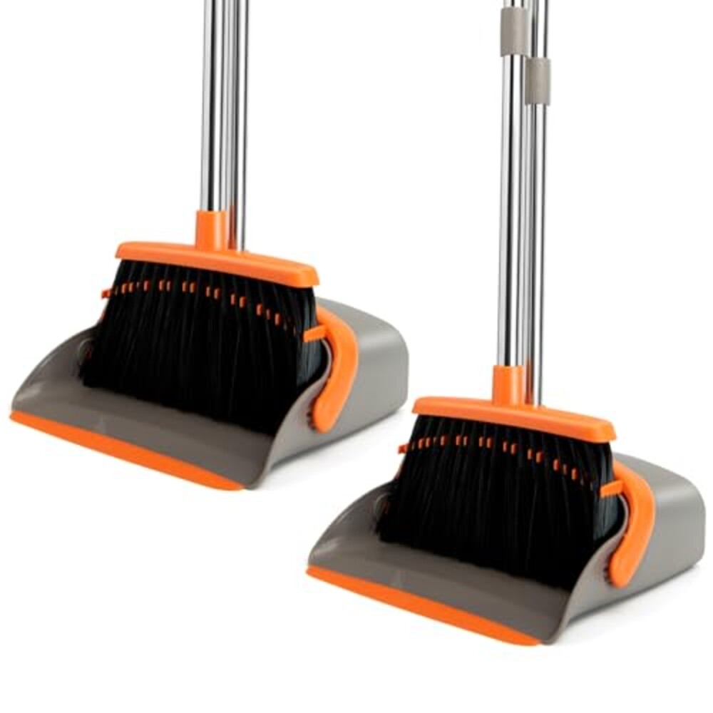 XXFLOWER 2-Pack Broom and Dustpan Combo