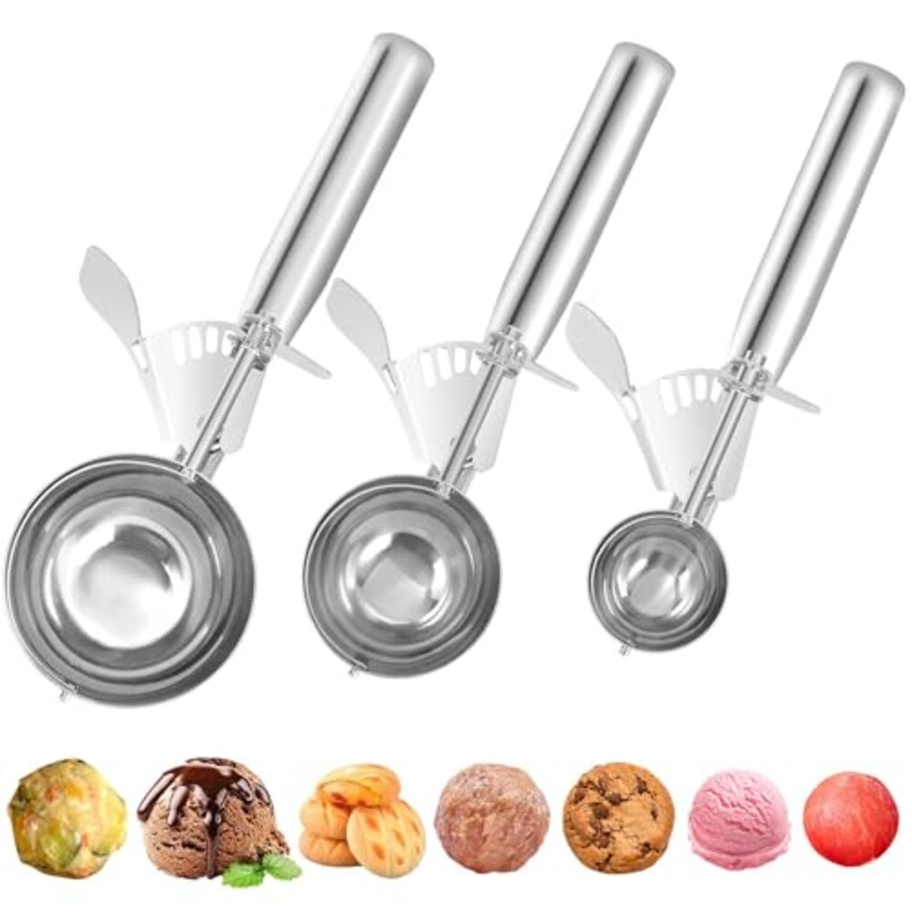 Cookie Scoops Set of 3 Ice Cream Scoop w