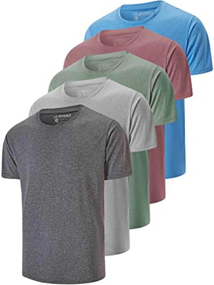 5 Pack Men's Dry Fit T Shirts Athletic R