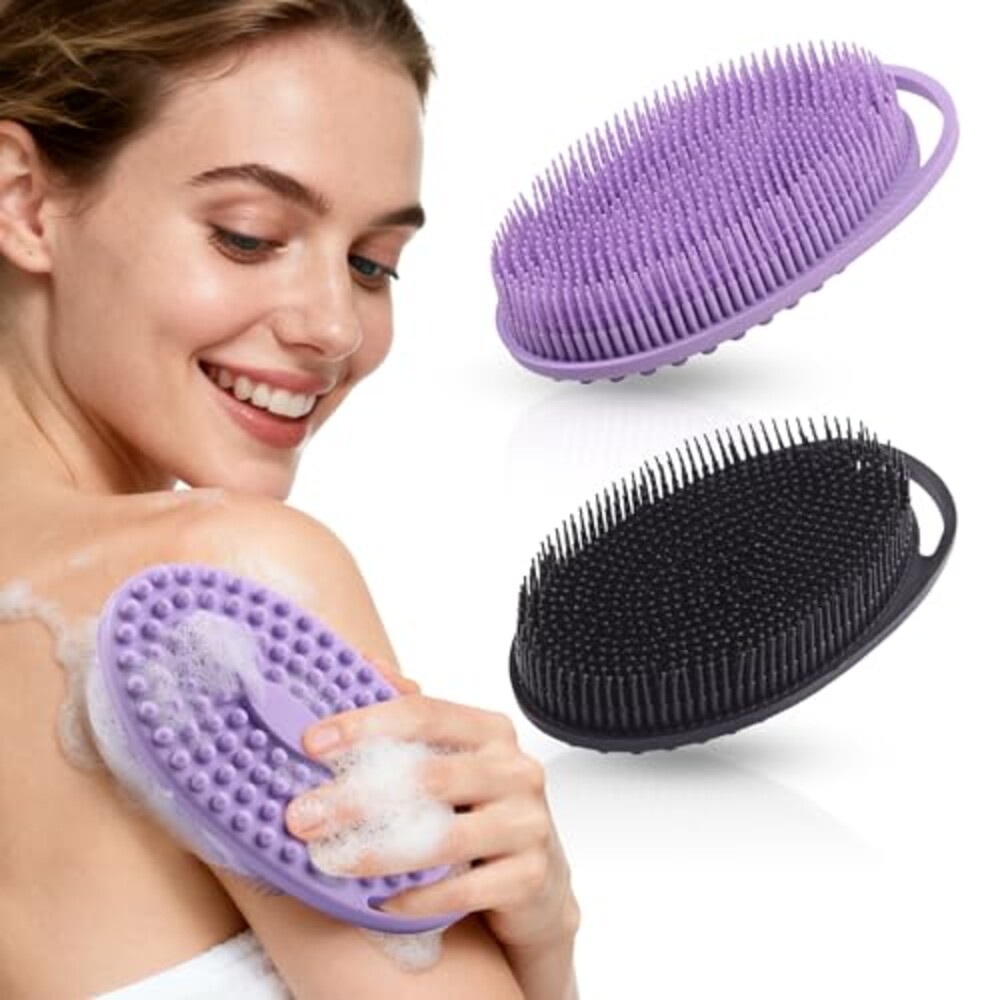 2 Pack Silicone Body Scrubber, Exfoliati