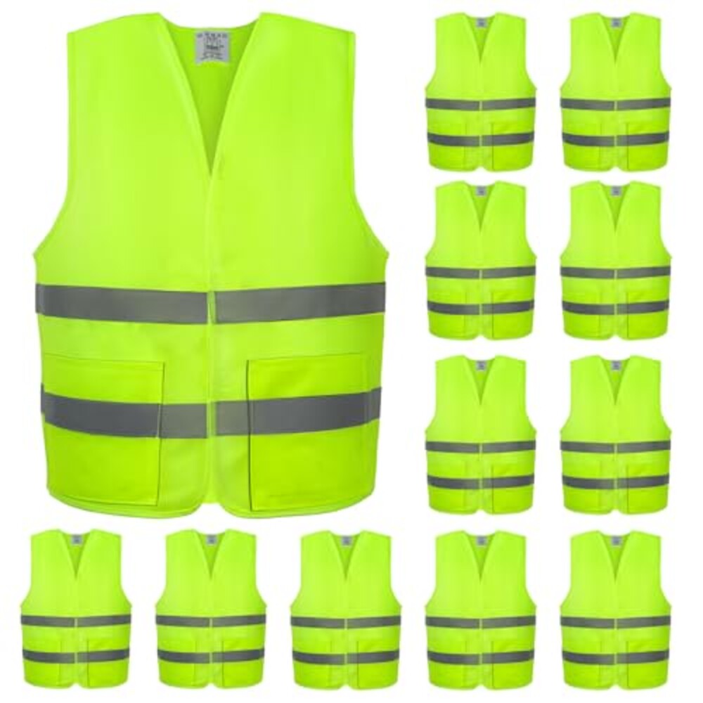 VOCHIC 12 Pack Safety Vests with Pockets