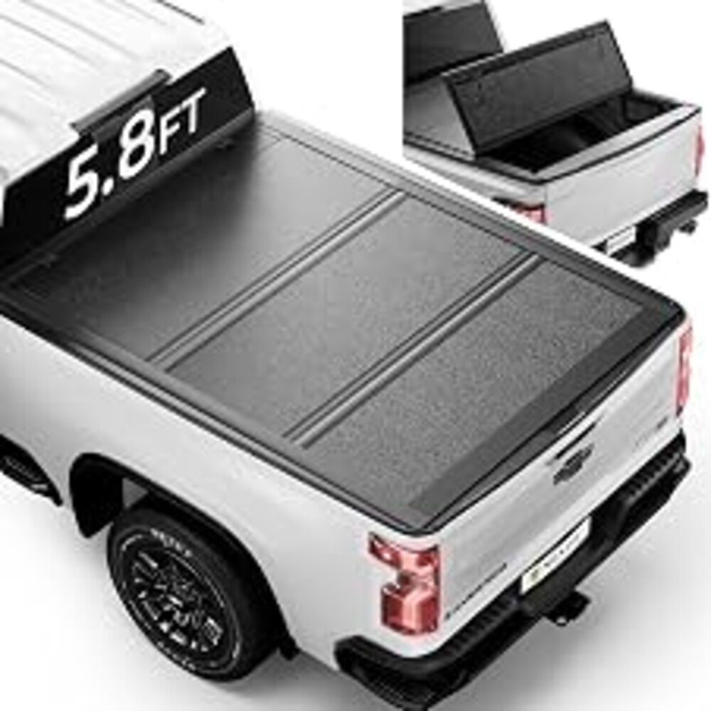Nexus Low Profile Truck Bed Tonneau Cover for Chevy Silverado/GMC Sierra 1500 5.8FT 2019-2026 W/O CarbonPro Bed, FRP Hard Tri-Fold No-Drill Waterproof Anti-Theft Security 69.3"