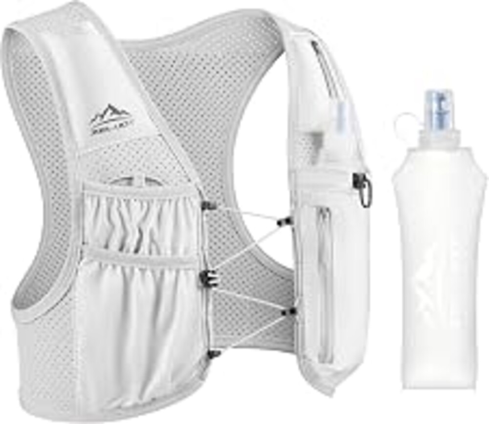 Zelvot Running Vest for Women Men, US Patent, Adjustable Chest Straps Running Hydration Vest with 500ml Soft Flask, Lightweight Reflective Hydration Backpack for Marathon