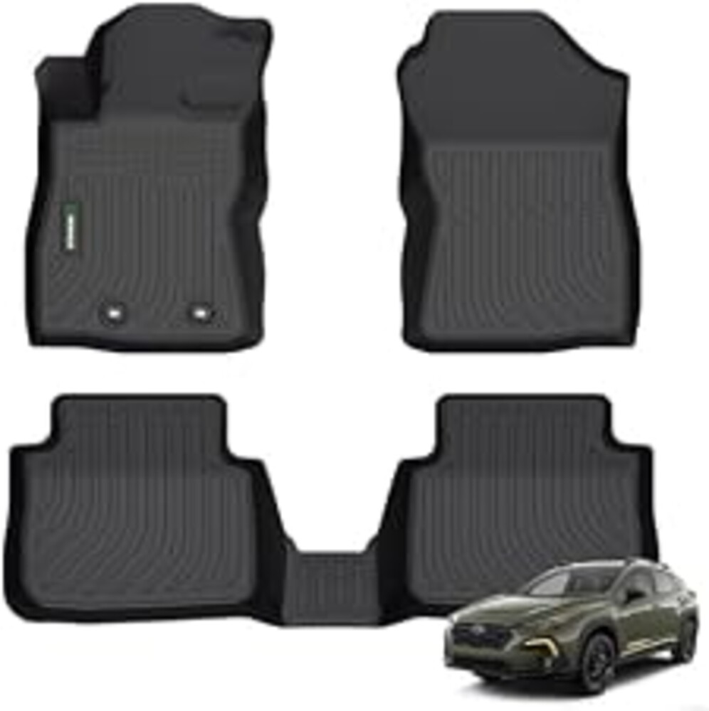 ANBINGO® Floor Mats for 2024 2025 2026 Subaru Crosstrek & Subaru Impreza | Custom All Weather Protection TPE Waterproof Non-Slip Car Floor Liners 1st & 2nd Row Set Accessories Black