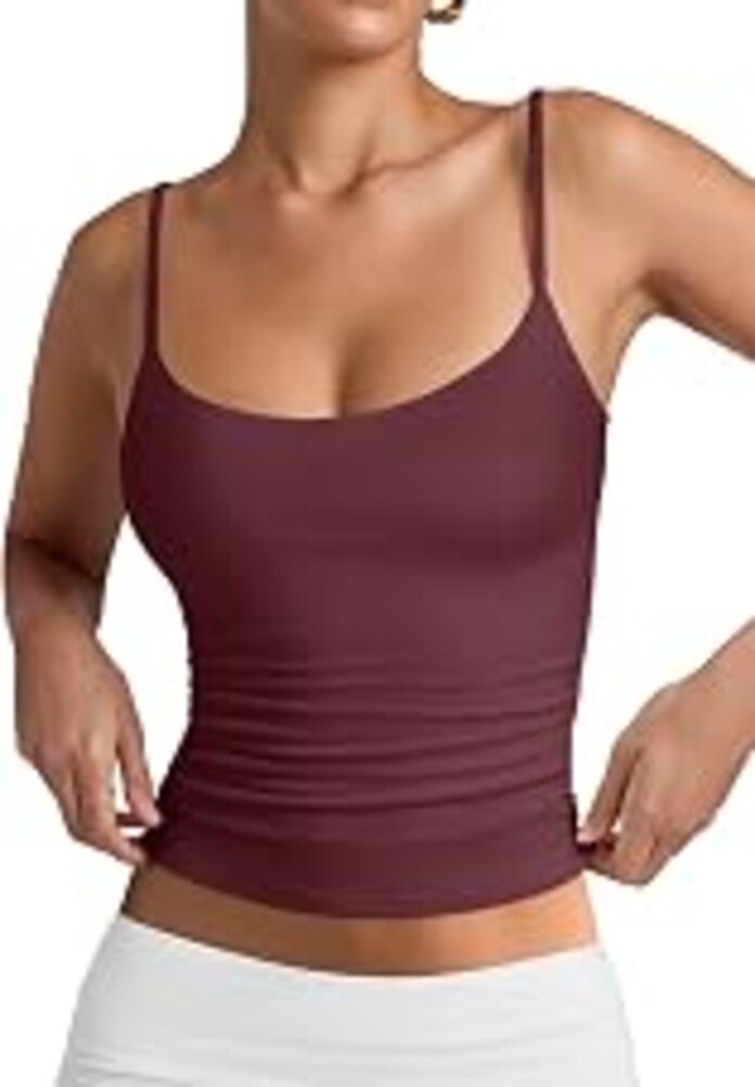 PINKMSTYLE Women's Basic Double Lined Scoop Neck Tank Tops Summer Cami Top | Adjustable Spaghetti Strap,Soft Skin Stretch,Slim Fit for Everyday Wear