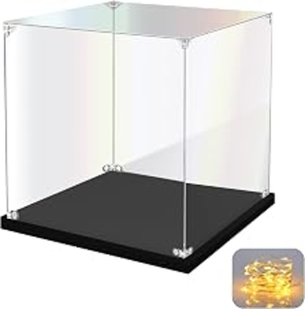 KOLIPI Acrylic Display Case for Collectibles, Clear Display Box 10x10x10 in | Plexiglass Box for Lego Figures Dolls Models, Dustproof Protection, Stable and Stackable, Assembly Required
