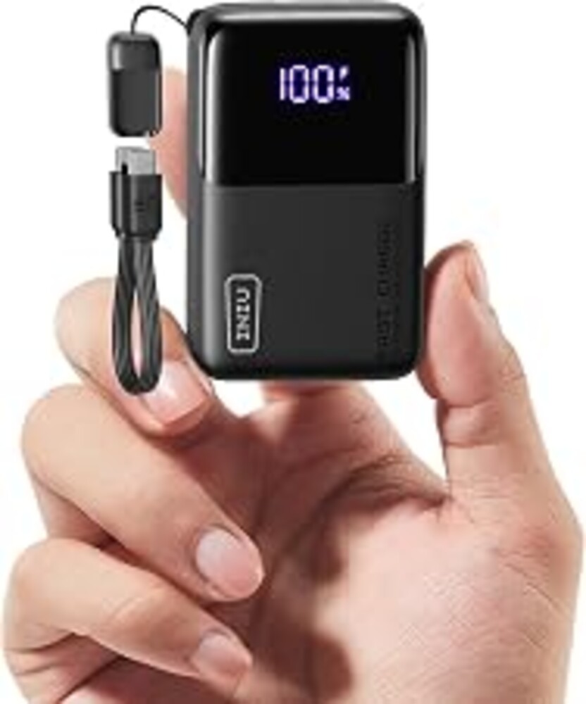 INIU Mini Portable Charger, Small 10000mAh 45W Fast Charging Power Bank | Flight-Safe, USB-C Cable, Travel Essential, 45W Battery Phone Pack for iPhone 18 Pro 17 Samsung S26 Google etc