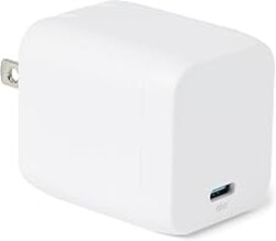 Amazon Basics 65W Fast Charging USB-C Nano GaN Wall Charger, 1-Port PD 3.1 for Laptops, Tablets, Phones, White
