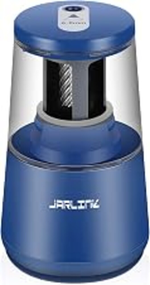 JARLINK Electric Pencil Sharpener, Heavy Duty Helical Blade, Auto Stop | Suitable for No.2/Colored Pencils(6-8mm), Dual Power AC Adapter/Battery Operated in School Classroom Office Home, Blue