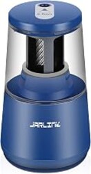 JARLINK Electric Pencil Sharpener, Heavy Duty Helical Blade, Auto Stop | Suitable for No.2/Colored Pencils(6-8mm), Dual Power AC Adapter/Battery Operated in School Classroom Office Home, Blue