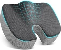 TushGuard Memory Foam Office Chair Seat Cushion - Dark&Light Grey, X-Large | for Car Seat, Airplane, Desk Chair - Sciatica & Hip & Coccyx Pain Relief Cushion for Long Sitting Office Workers, Car Drivers