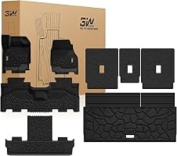 3W Floor Mats & Cargo Liner & Backrest Mat for 2025-2026 Ford Expedition | Only Standard 7 Seats, Easy Clean 100% TPE All Weather Custom Fit for Expedition Car Liners,Full Protection Mats, Black 5pcs