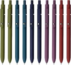 UIXJODO Gel Pens, 10 Pcs 0.5mm Black Ink Pens Fine Point Smooth Writing Pens with Silicone Grip, High-End Series Metal Clip Retractable Pens for Journaling Note Taking (10 Pcs Vintage)