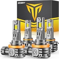 Termitor Upgraded H11 9005 LED Bulbs, 220000LM 2200% Ultra-Bright, 1:1 Mini Size, 6500K Cool White, 80000+ Hours Lifespan High & Low Beam, Easy Install No Adapter Required, IP68 Waterproof, Pack of 4