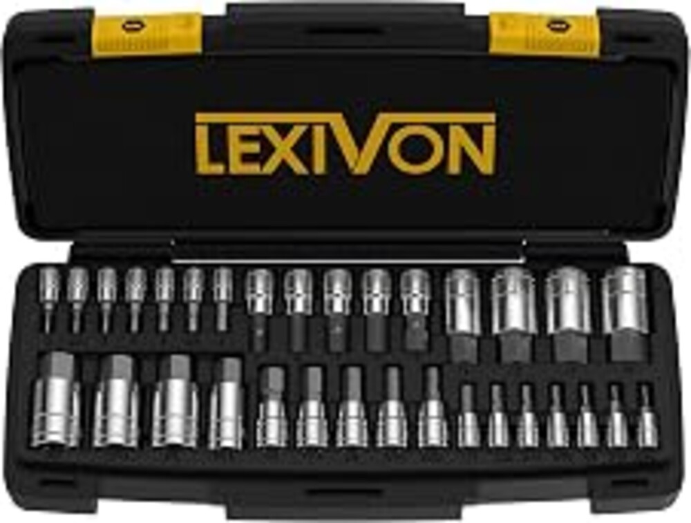 LEXIVON Master HEX Bit Socket Set, Premium S2 Alloy Steel | Complete 32-Piece, SAE and Metric Set | Enhanced Storage Case (LX-144)