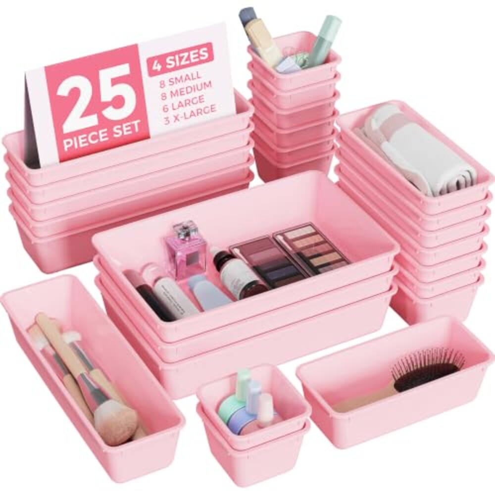 BiuLeon 25 PCS Plastic Drawer Organizers