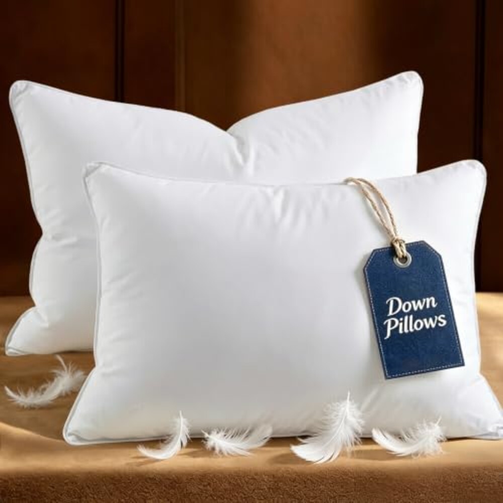 WQSPRING Down Feather Pillows Queen Size