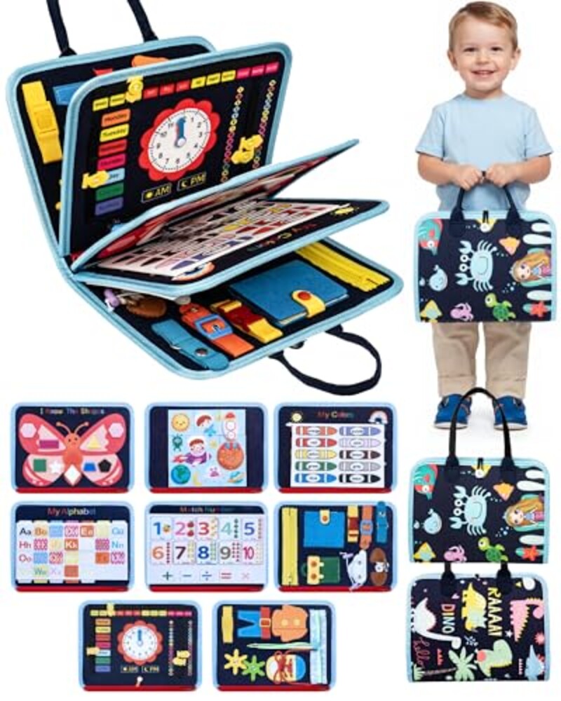 LADFAR Montessori Busy Book, 8-Page Sens