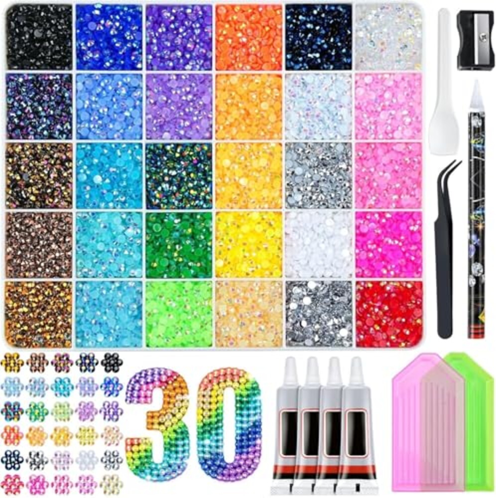 VIVIBOOM 40000Pcs Resin Jelly Rhinestone