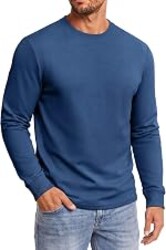 COOFANDY Men's Heavyweight Long Sleeve T-Shirt Cotton Crew Neck Basic Tee | Cotton Blend, Ribbed Sleeves & Neck, Regular Fit, Machine Wash, Casual Style, Fall/Winter Wear, Thermal, Heavyweight Tshirts,