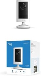 Ring Outdoor Cam 2K (newest model), Plug-In, Home or business security, Wide-Angle Retinal 2K Video, 6x Enhanced Zoom, Night Vision, White