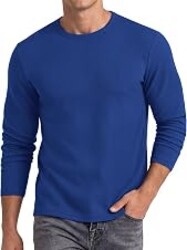 COOFANDY Mens Long Sleeve T Shirts Muscle Fit Casual Crew Neck Ribbed Tee Shirts