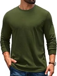 COOFANDY Mens Waffle Long Sleeve Shirts Thermal Crew Neck Pullover T Shirt | Fleece Lined, Base Layer, Warm Undershirt, Soft Pullover Shirt, Waffle Textured, Fall, Winter, Casual, Daily, Basic Crewnecks