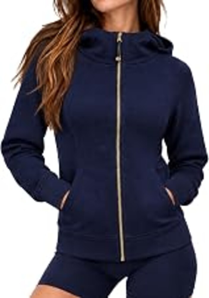 SUUKSESS Women Gold Full Zip Up Hoodies Cotton Sweatshirt Athletic Jacket | Fleece Lined, Pure Cotton, Zipper Garage, Casual Tops with Pocket, Lightweight Hoodie, Fall Outfit, Winter Cozy Clothing