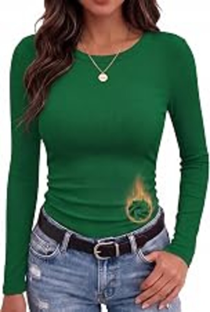 Zeagoo Women Long Sleeve Shirt Thermal Fall Tops Crewneck Casual Basic Tees | Ribbed tees, Stretchy lightweight soft undershirts, Going out outfits, Work office shirts, Fall clothes, Winter thermal tops