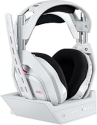Logitech G Astro A50 Multi-Platform Wireless Gaming Headset - White | For PS5, Xbox, PC, Switch - PLAYSYNC Audio Switcher, <16 bit/48kHz (Console), <24 bit/48 kHz (PC), <24hr Battery, 2.4GHz & BT