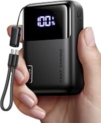 INIU Laptop Power Bank, Smallest 20000mAh 65W Fast Charging Battery Pack | USB C Cable, Flight-Safe, Travel Essentials, Portable Charger for MacBook Pro, Steam Deck, iPhone, iPad etc