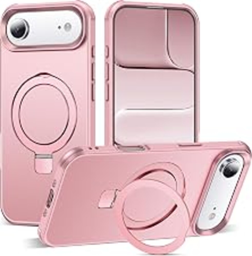 SKYLMW Compatible with iPhone Air Case with Stand,Rose Gold | iPhone Air Phone Case 6.5",Magnetic Ring Stand,Compatible with MagSafe,Military-Grade Protection,Great Grip Feeling