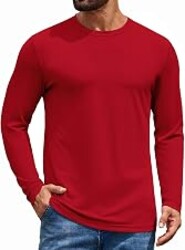 COOFANDY Men's Long Sleeve T-Shirt Cotton Blend T Shirts Casual Crew Neck Basic Tee Soft Classic Regular Fit Tshirts