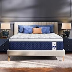 Firm King Mattress 12 Inch, Hotel Collection Cooling Hybrid Mattress in box | 7-Zone Spinal Support Pocket Springs, Extra Lumbar/Shoulder Pressure Relief, Fiberglass-Free, CertiPUR-US, 365-Night Trial