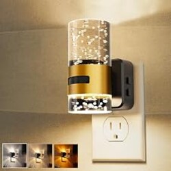 L LOHAS LED Motion Sensor Night Light, Bubble Night Lights Plug into Wall | 3CCT Color Temperature Change Night-Light, Dimmable Nightlights with Dusk to Dawn Sensor for Rooms Bathroom Hallway