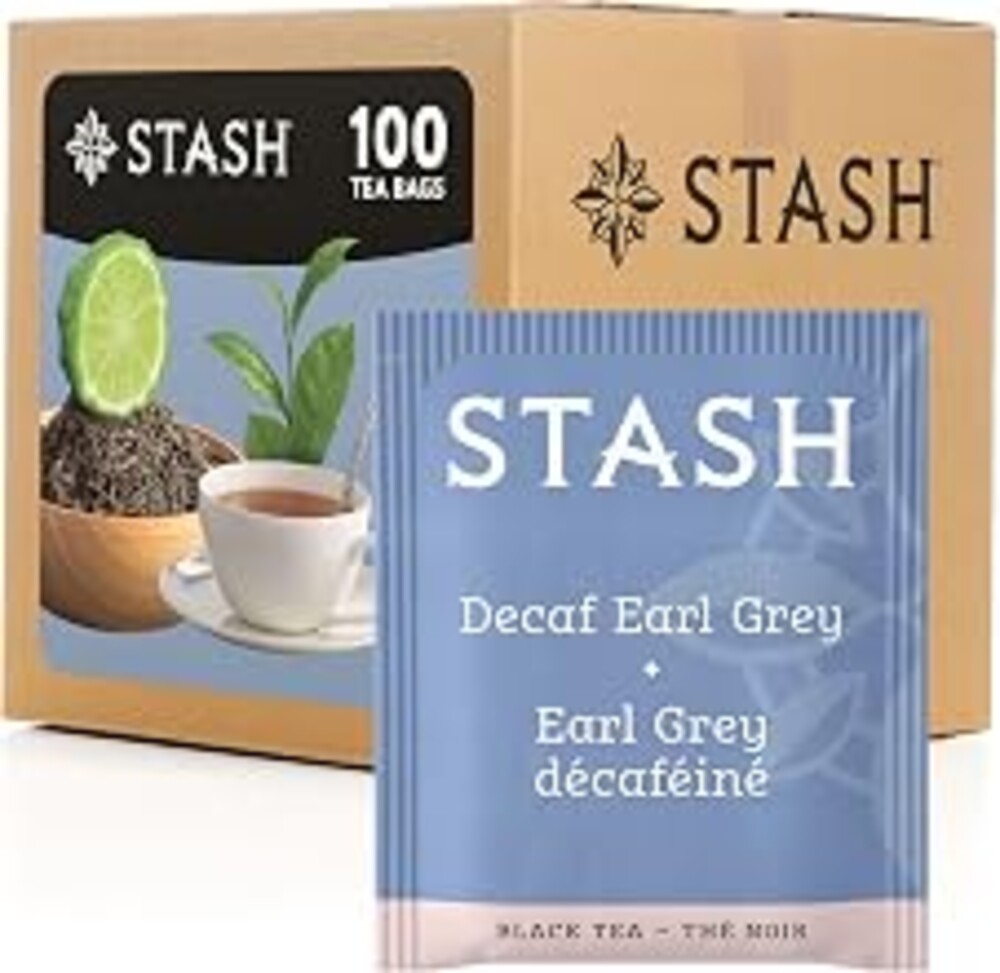 STASH Decaf Earl Grey Black Tea, 100 Bags Bulk Pack, Decaffeinated | Bright, citrusy blend with bergamot notes, Non-GMO Project Verified and foil-sealed freshness