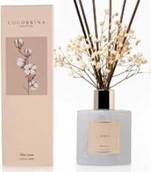 Cocorrína Reed Diffuser Set, Clean Linen 6.7 fl oz Scented Diffuser with Sticks Home Fragrance Reed Diffuser for Bathroom Shelf Décor