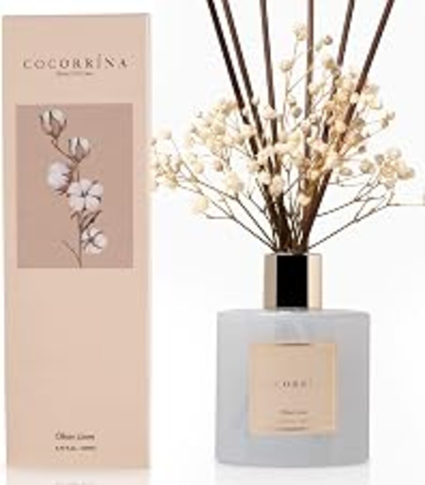 Cocorrína Reed Diffuser Set, Clean Linen 6.7 fl oz Scented Diffuser with Sticks Home Fragrance Reed Diffuser for Bathroom Shelf Décor