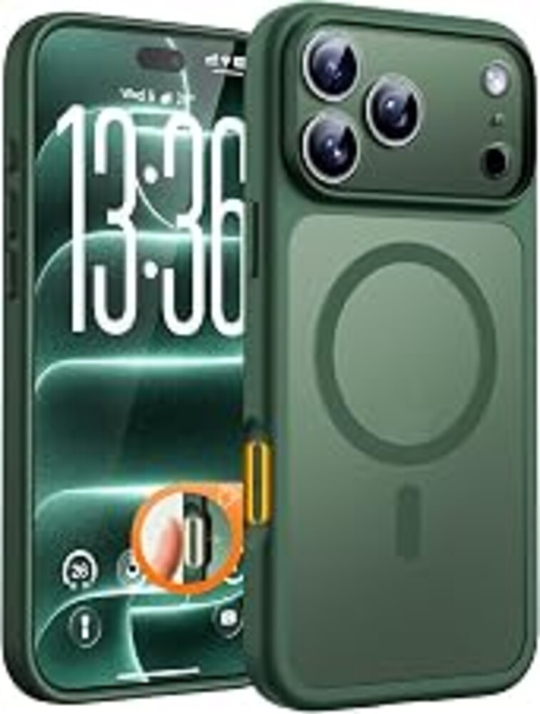 TOCOL for iPhone 18 Pro Max Case Alpine Green, Compatible with MagSafe | Built-in Magnets, Camera Control Cover, Full Camera & Military-Grade Protection Anti-Slip Slim Translucent Matte Phone Case