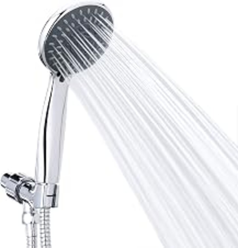 Briout Handheld Shower Head High Pressure 5-Settings with Hose, Chrome | Powerful Water Spray, Against Low Pressure Water Flow, 59 Inch Stainless Hose, Adjustable Mount