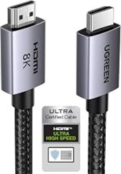 UGREEN 8K HDMI 2.1 Cable 48Gbps 3.3FT, Certified Ultra High Speed HDMI Cord | Aluminum, 4K@240Hz 120Hz 10K 8K@60Hz, HDCP 2.2&2.3, eARC HDR 10 Dolby Compatible with PS5/Blu-ray/Roku TV/Switch 2/Mac mini