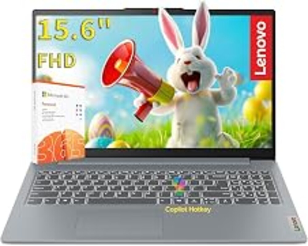 Lenovo 15.6" FHD Business Laptop, 8-Core CPU, 8GB DDR5, 128GB Storage | 2026 Edition, Office 365, Long Battery Life, Copilot AI, WiFi 6, Slim PC for Student & Home Office, Win 11