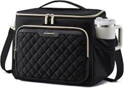 LOVEVOOK Insulated Lunch Box for Women, Wide Opening Adult Lunch Cooler Bag | 13L, Large Cup Holder, Adjustable Shoulder Strap, Leakproof Cooler Bag, Reusable Lunch Tote Bag for Work Teacher Nurse Picnic
