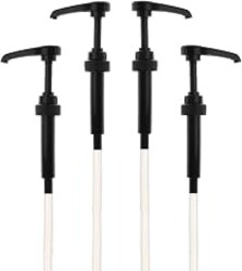 Good Times Coffee Co. Black 750 ml Syrup Pumps for Torani Bottles, 4 Pack | Fits Torani, DaVinci, Jordan's Skinny, Upouria & Holy Kakow 750 ml, Monin & 1883 1L plastic only, 1/4 oz, drip-free, lockable