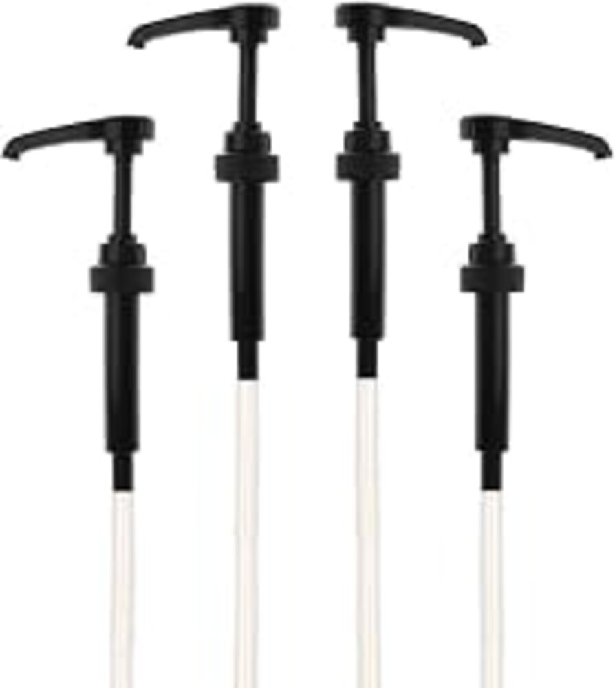 Good Times Coffee Co. Black 750 ml Syrup Pumps for Torani Bottles, 4 Pack | Fits Torani, DaVinci, Jordan's Skinny, Upouria & Holy Kakow 750 ml, Monin & 1883 1L plastic only, 1/4 oz, drip-free, lockable