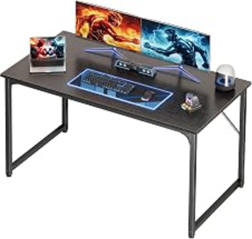 PRAISUN 47 X 24 Inch Computer Desk with Deeper Desktop | Gaming Office Writing Work Desk for Home Office, Study, Bedroom, Work from Home, Metal Frame, Black