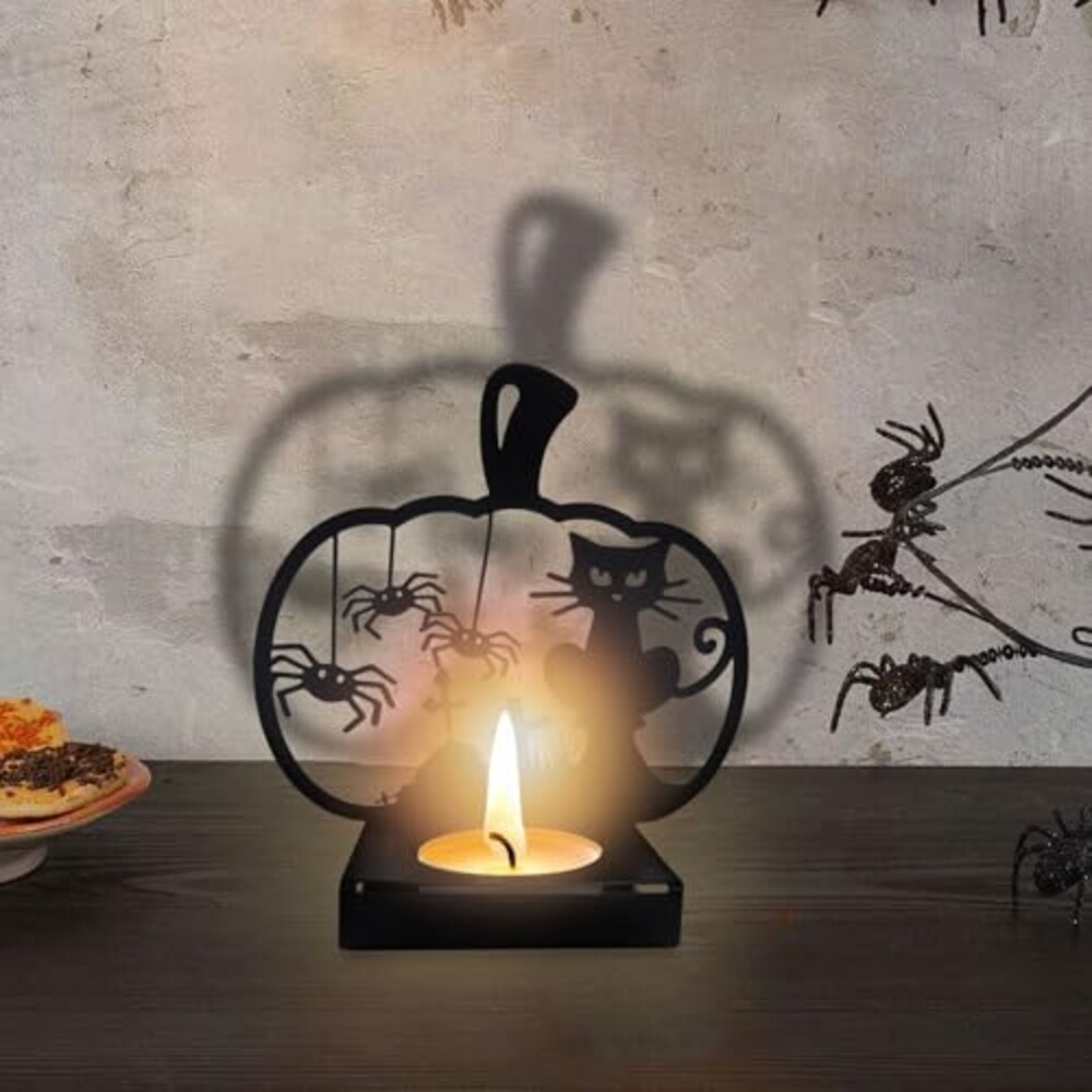 Halloween Shadow Candle Holders Pumpkin