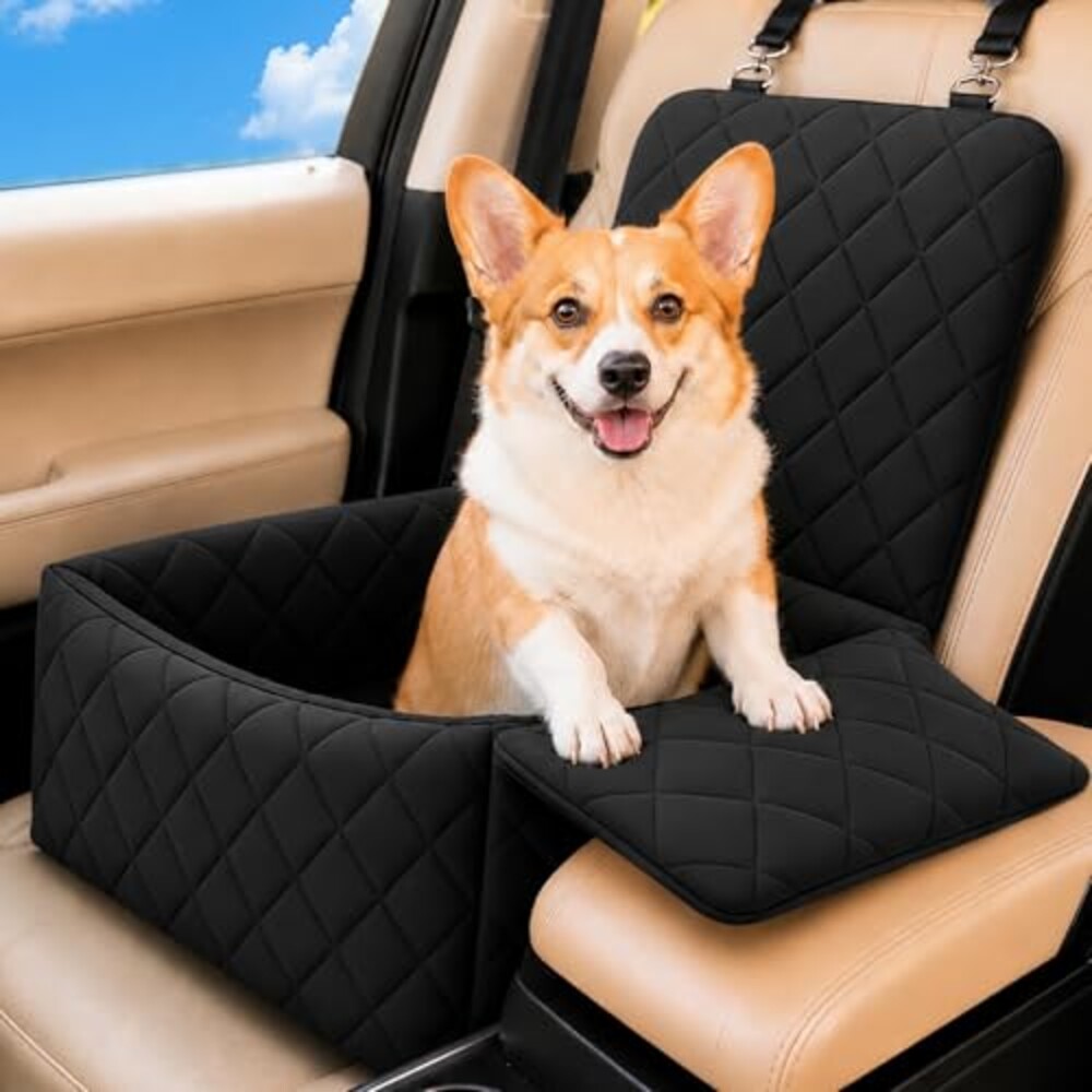 Dog Car Seat with Foldable Armrest for S