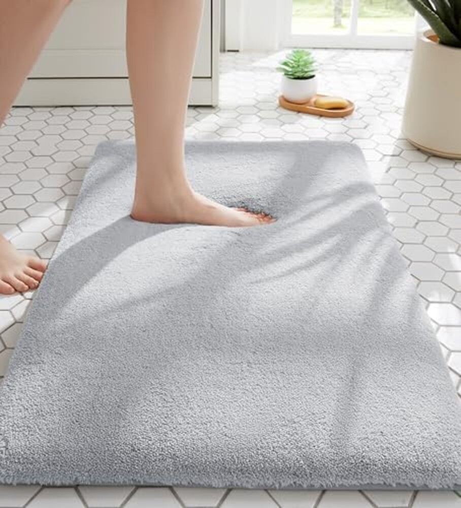 MINIDEAR Bathroom Rugs 24x17 Light Gray