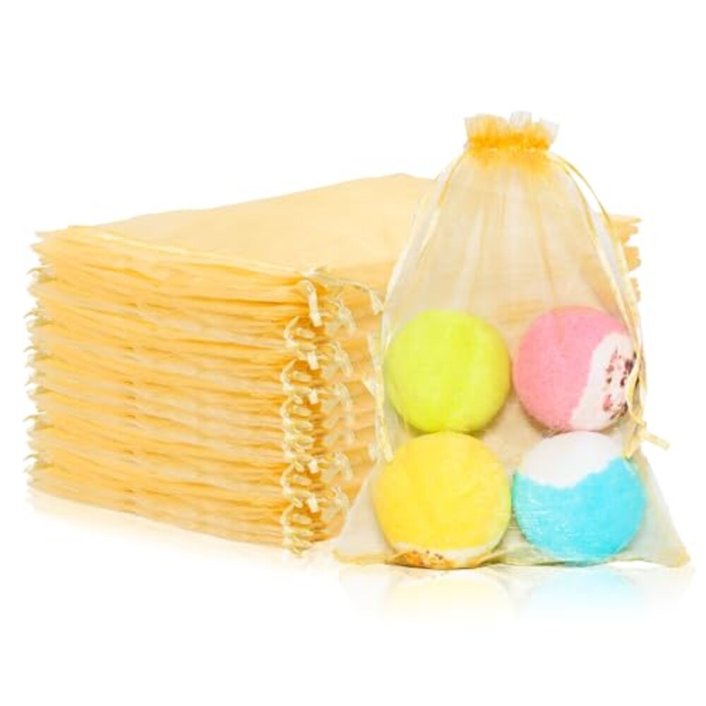 Mstar Pack 100 Pcs Organza Bags, Grey Sh